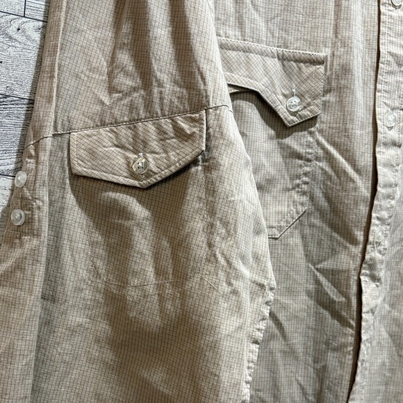 ECHO UNLTD Casual Beige Button-Up Shirt - Picture 3 of 6